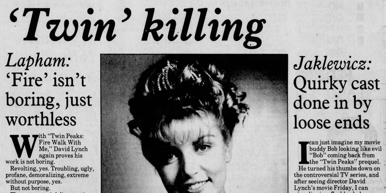 Twin Killing title with Laura Palmer's image
