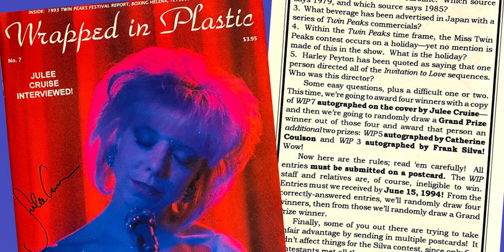 Cover of Wrapped in Plastic with Julee Cruise and Contest details