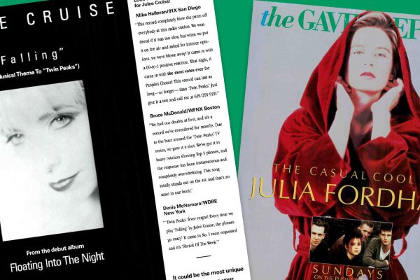 "Falling" ad and cover of The Gavin Report