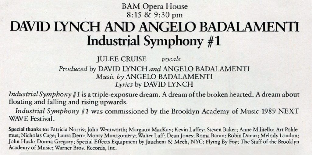 BAM Ad for Industrial Symphony #1