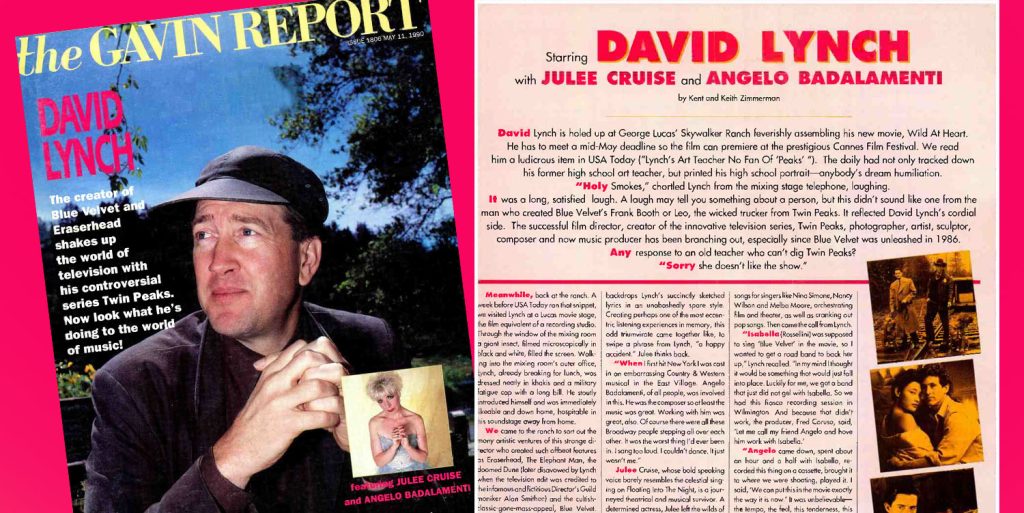David Lynch on the cover of "The Gavin Report"