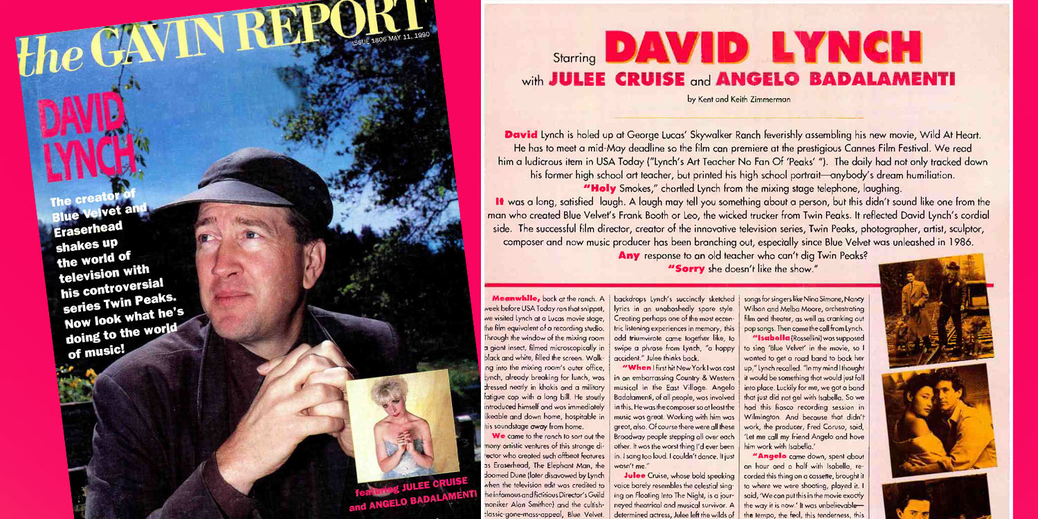 David Lynch on the cover of "The Gavin Report"