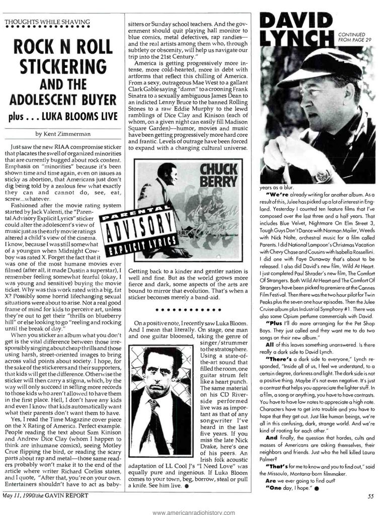 Article in The Gavin Report, May 11, 1990