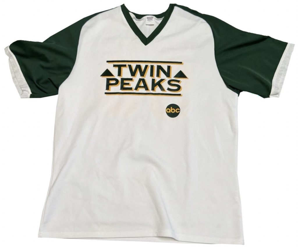 Front of Twin Peaks softball jersey