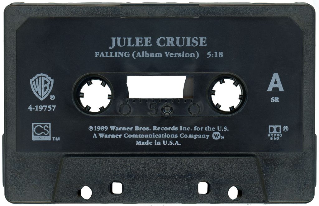 Side A of a black audio cassette