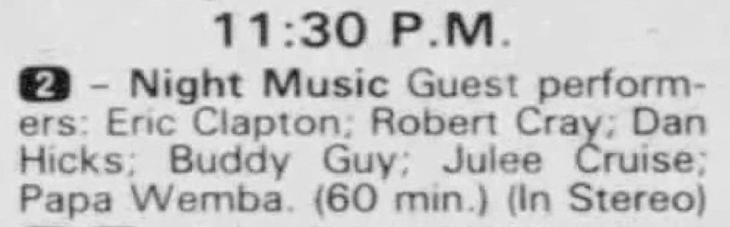 Night Music listing
