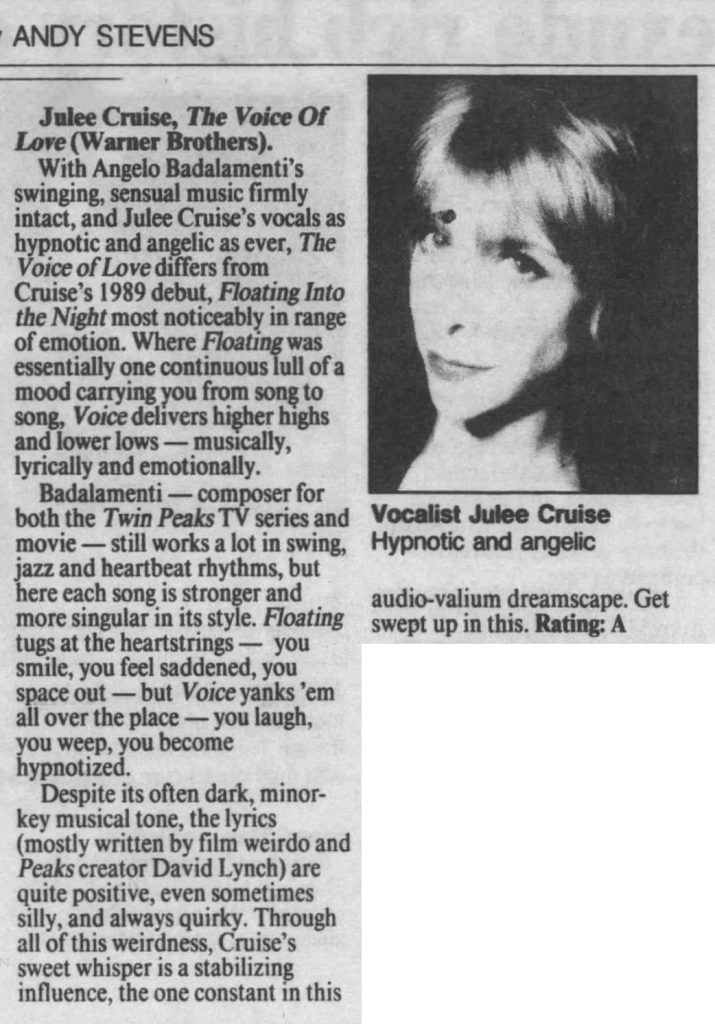 Review of Julee Cruise's "The Voice of Love"