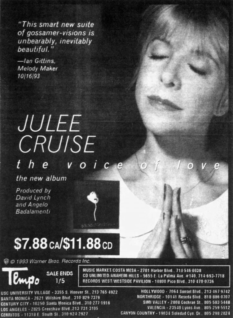 Advertisement for "The Voice of Love"