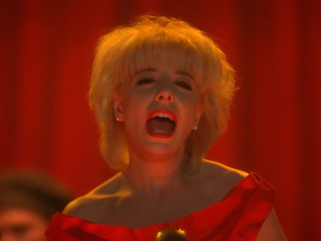 Julee Cruise singing on stage