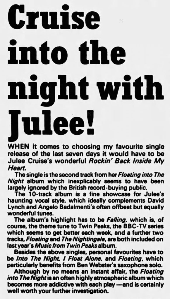 Review of Julee Cruise