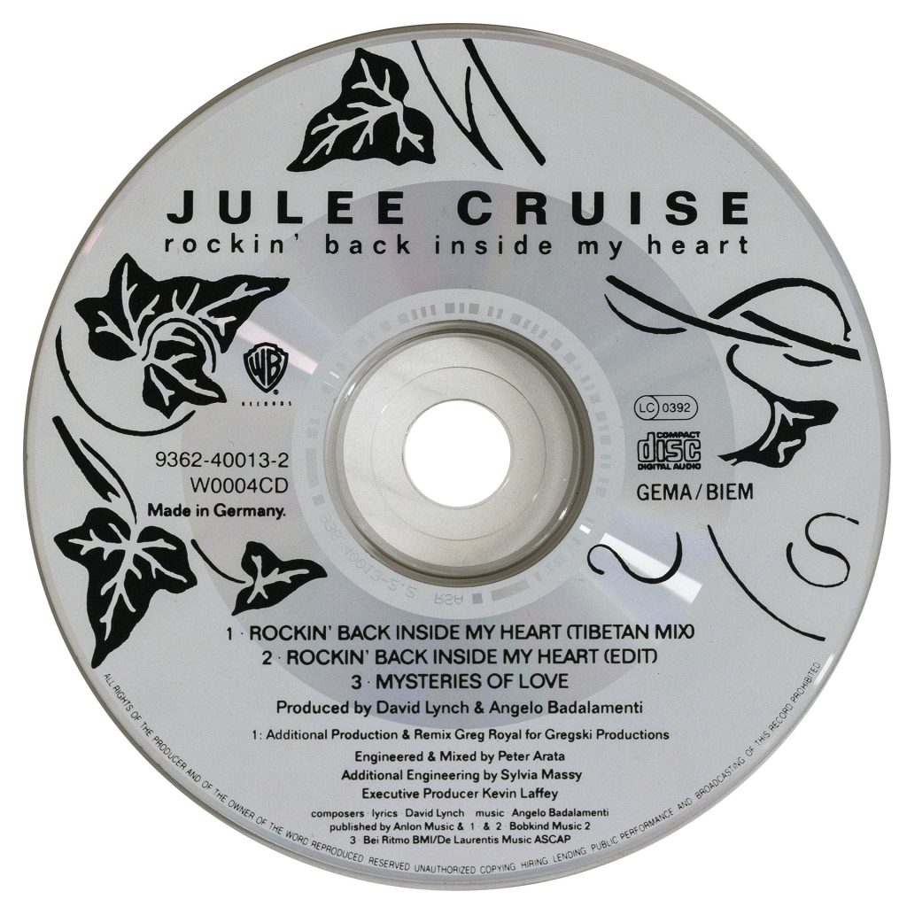CD of Julee Cruise's single for "Rockin' Back Inside My Heart"