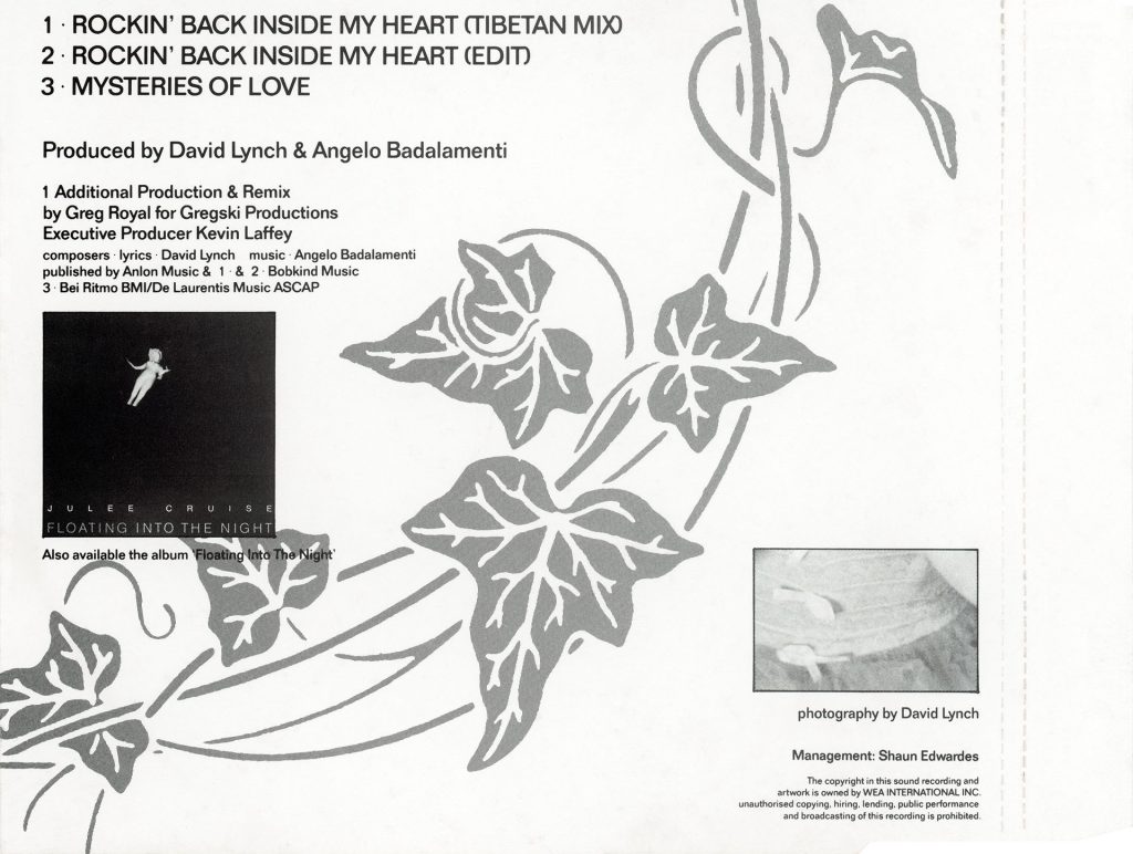 Inside cover of CD single