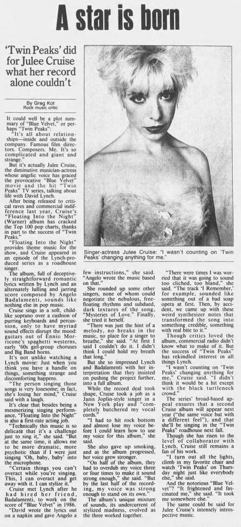 Article about Julee Cruise