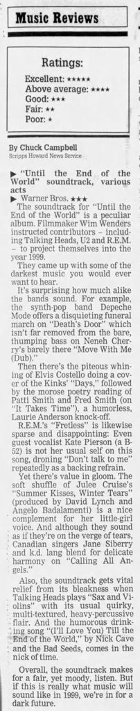 Review of film soundtrack