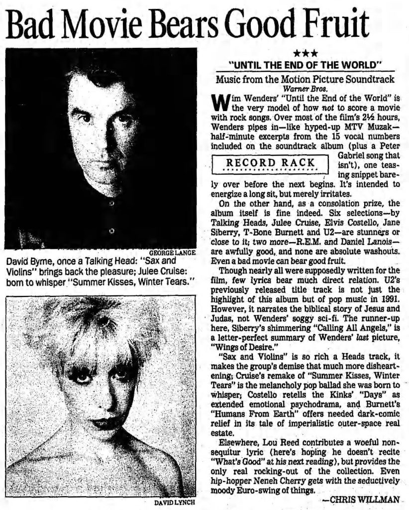 Review of Music to Until the End of the World