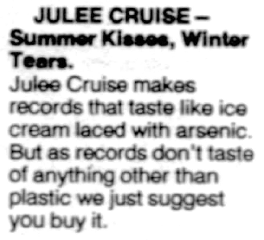 Article about Julee Cruise single
