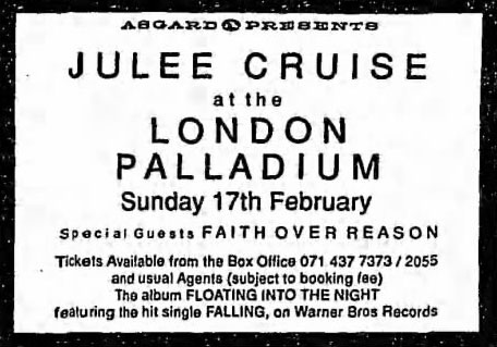 Ad for Julee Cruise at the London Palladium