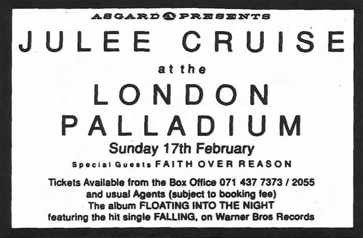 Ad for Julee Cruise at the London Palladium