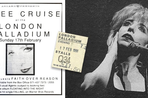 Julee Cruise at the London Palladium on Feb. 17, 1991 Julee Cruise concert poster, ticket and photo from London Palladium