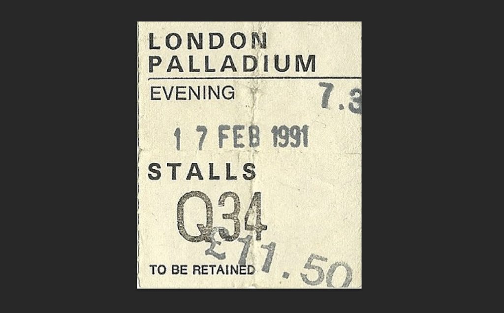 Concert Ticket to London Palladium