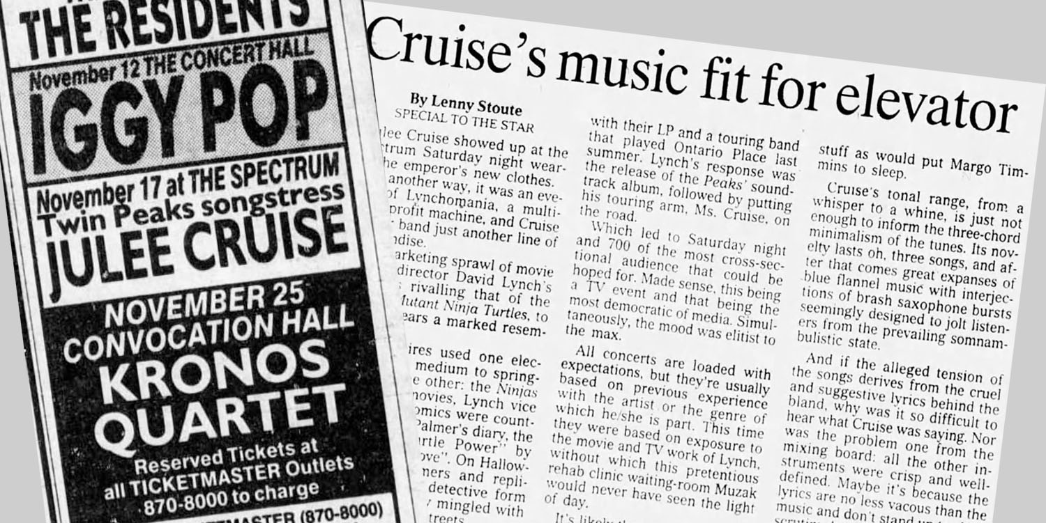 Newspaper article and concert listing