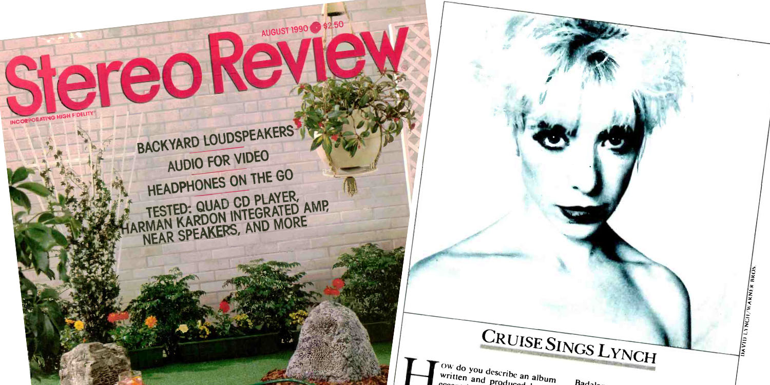 Stereo Review cover and a photo of Julee Cruise