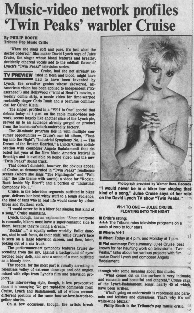 Article about Julee Cruise