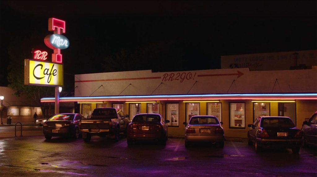 Double R Nighttime establishing shot