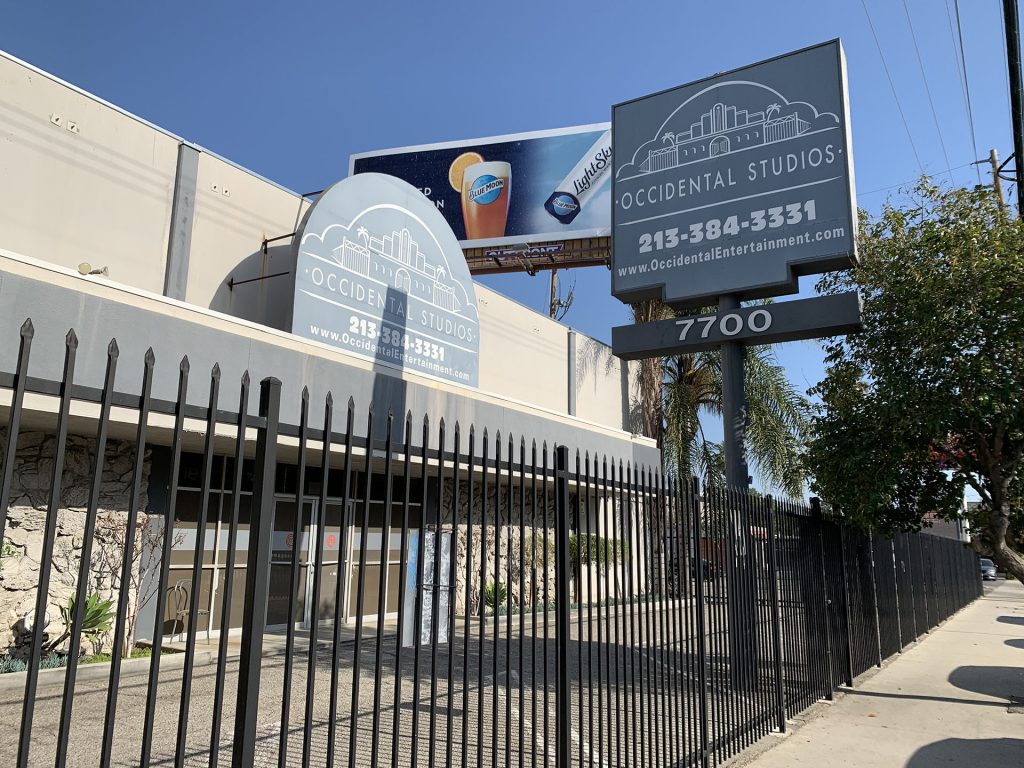 Exterior of Occidental Studios at 7700 Balboa Avenue in Van Nuys, California