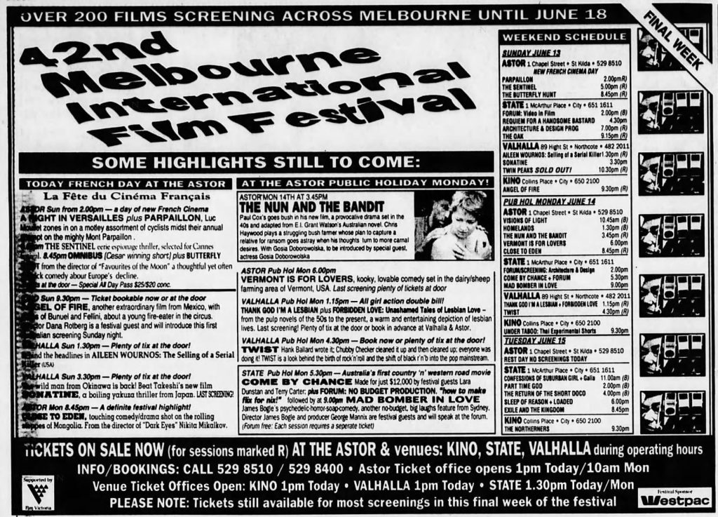 Film Festival moving listing