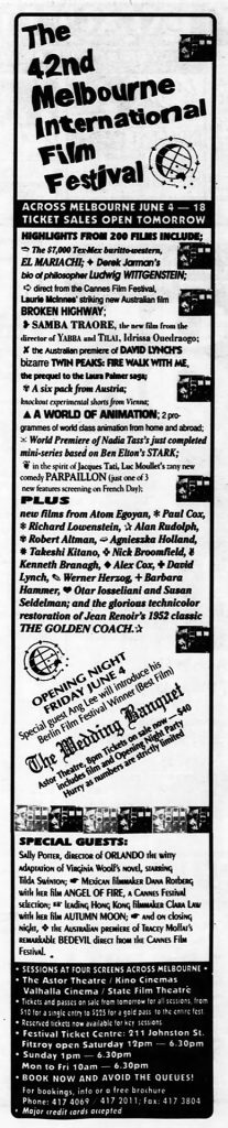 42nd Melbourne International Film Festival movie listing