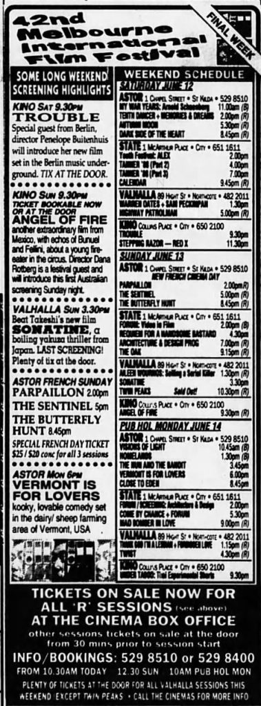 Film Festival moving listing