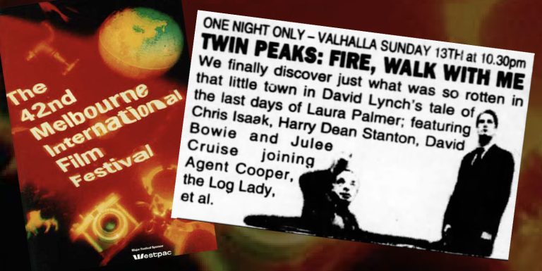 MIFF poster and clipping about Twin Peaks: Fire Walk With Me screening