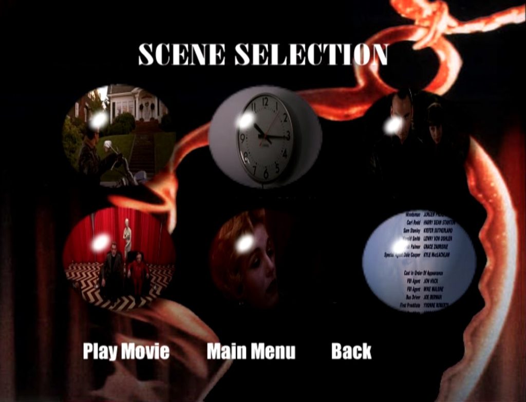 Scene Selection Menu from Twin Peaks: Fire Walk With Me Korean DVD