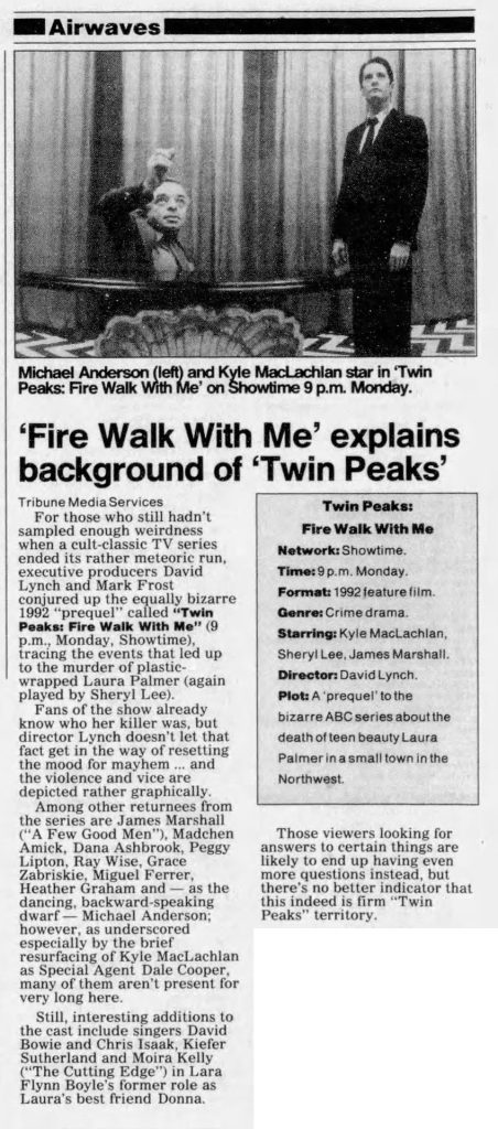 An article about Twin Peaks: Fire Walk With Me