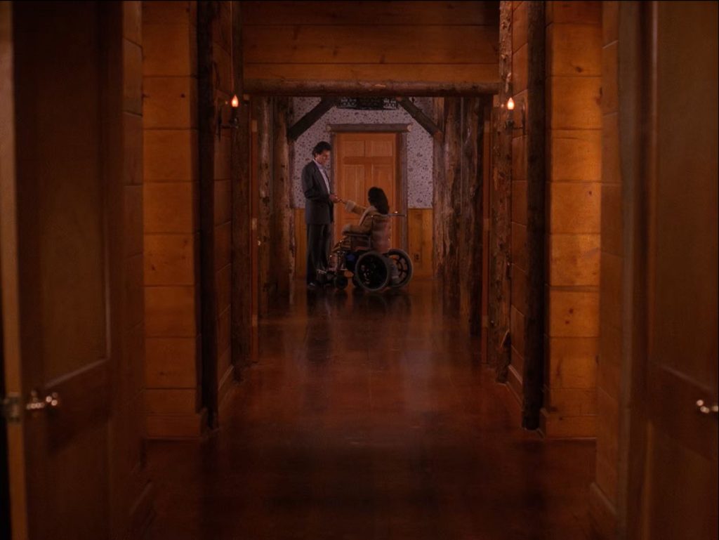 Ben Horne and Eileen Hayward in a hallway at The Great Northern Hotel