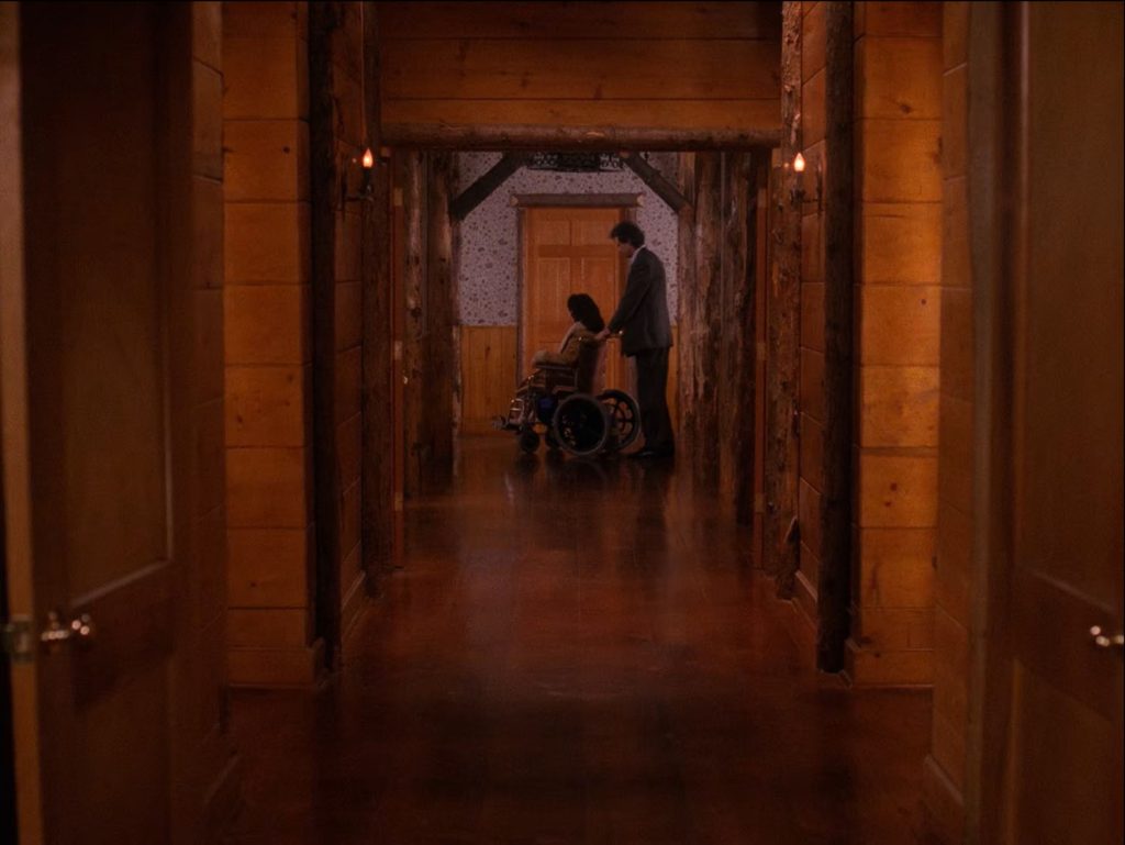 Ben Horne and Eileen Hayward in a hallway at The Great Northern Hotel