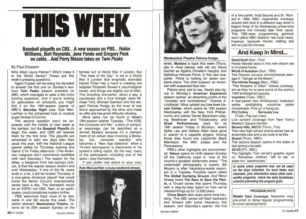 This Week article featuring a mention of Twin Peaks