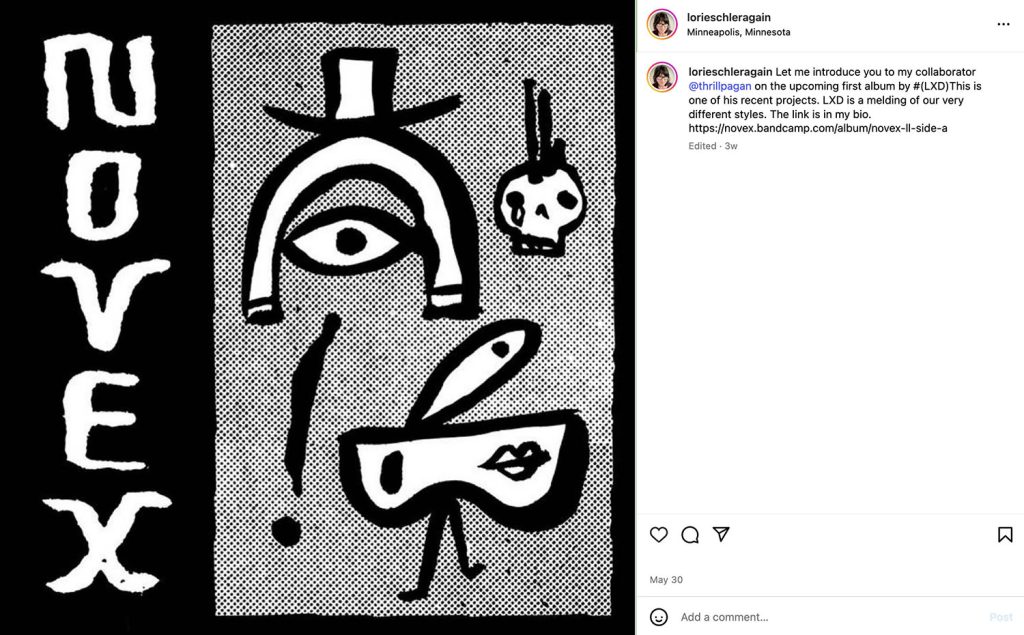 Instagram post with an album cover