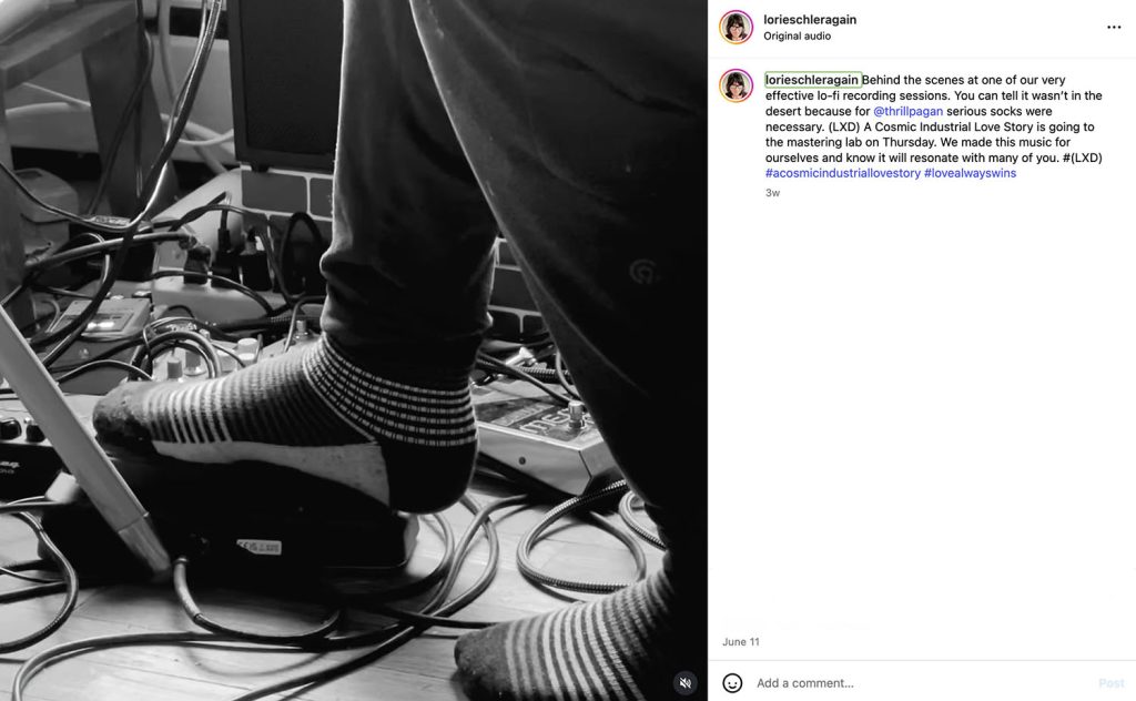 Instagram post with an image of someone playing music