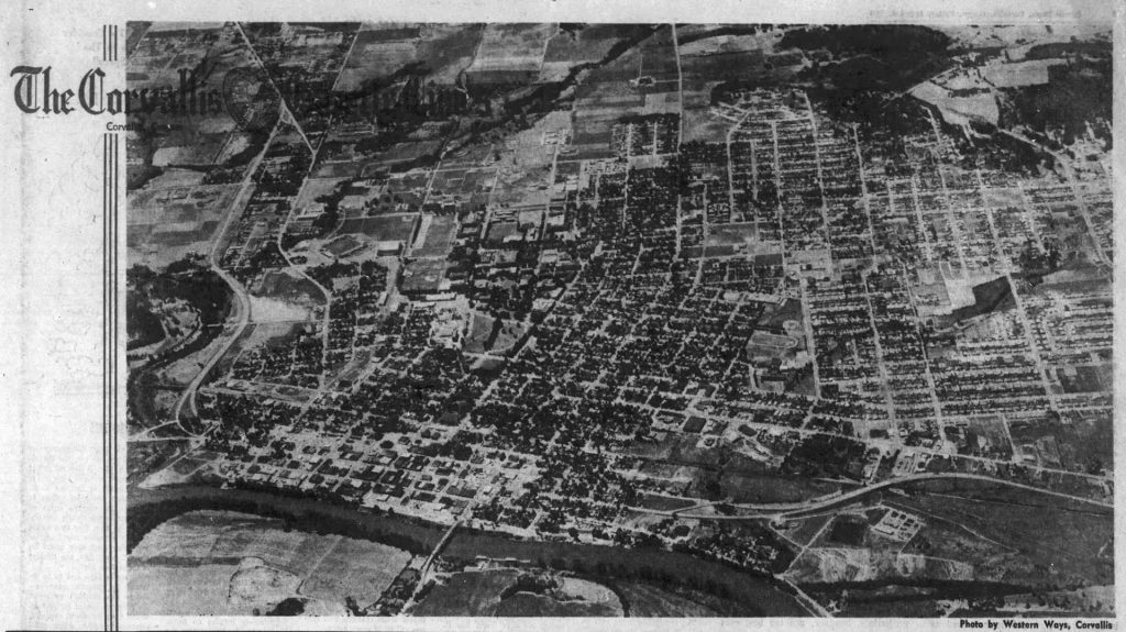 Aerial photograph of Corvallis, Oregon