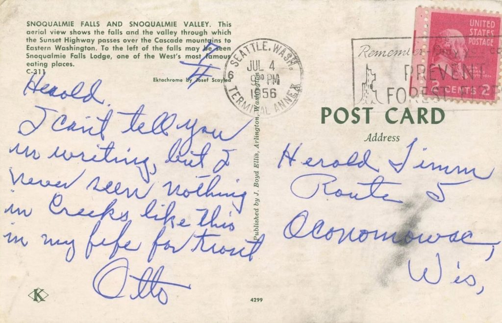 Back of postcard