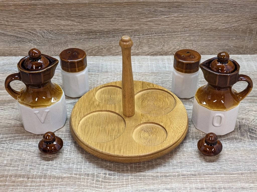 Stoneware Polygon Condiment Set