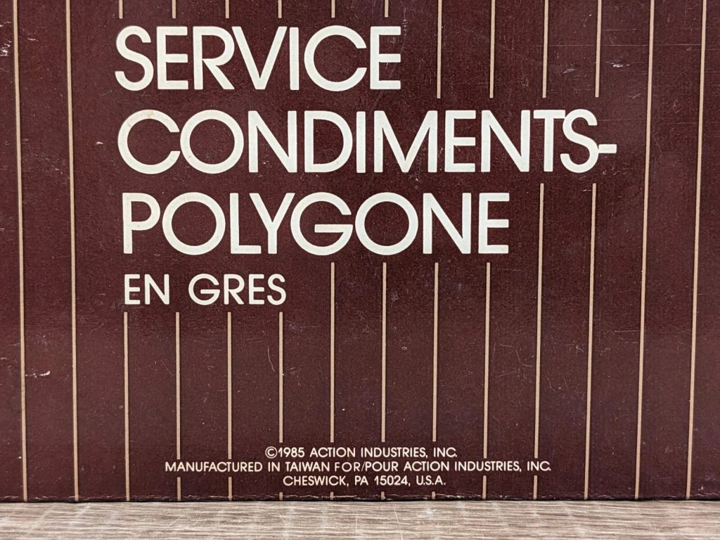 Stoneware Polygon Condiment Set Box