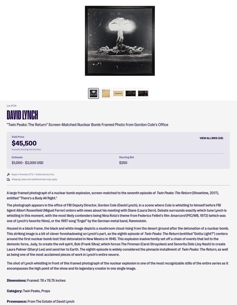 Julien's Auction lot description