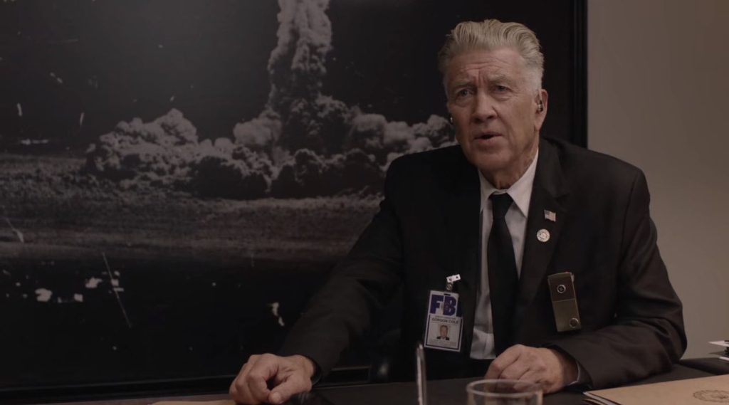 David Lynch as Gordon Cole at his desk