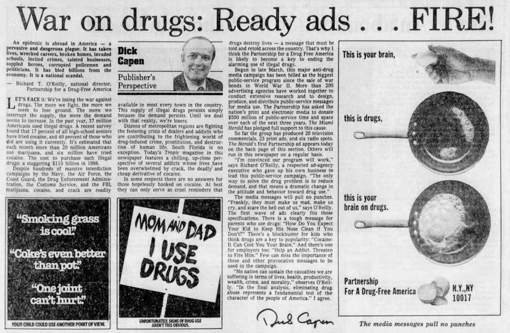 Miami Herald article about anti-drug media campagin