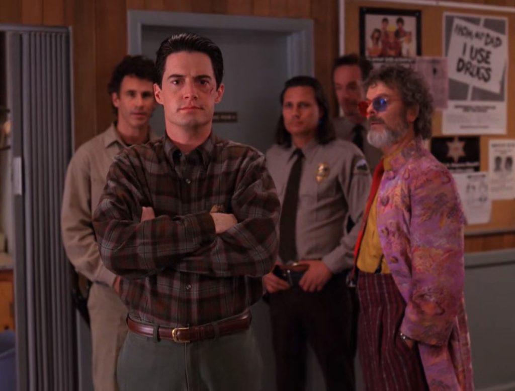 Agent Cooper and team outside conference room door