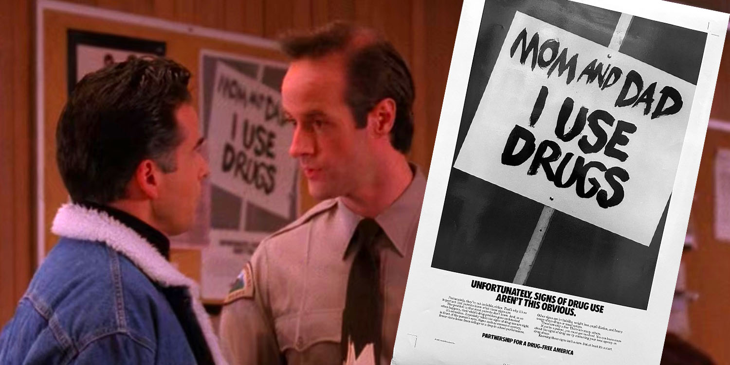 Richard Tremayne and Andy Brennan with Mom and Dad I Use Drugs Ad in background