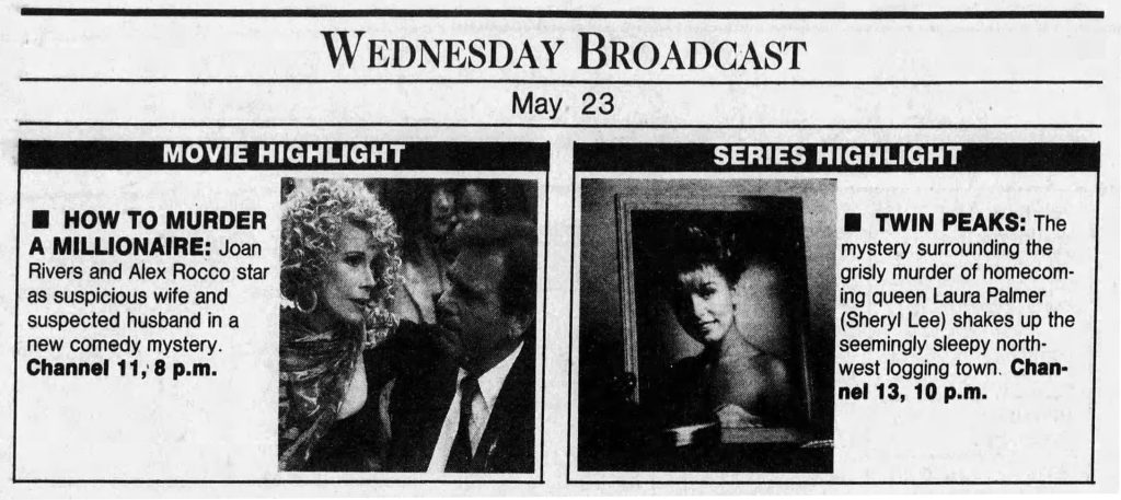 Weekly Broadcast teaser photos in a newspaper